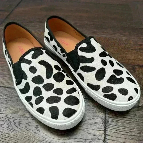 J. Crew Leopard  Print Calf Hair Sneaker - Picture 2 of 9